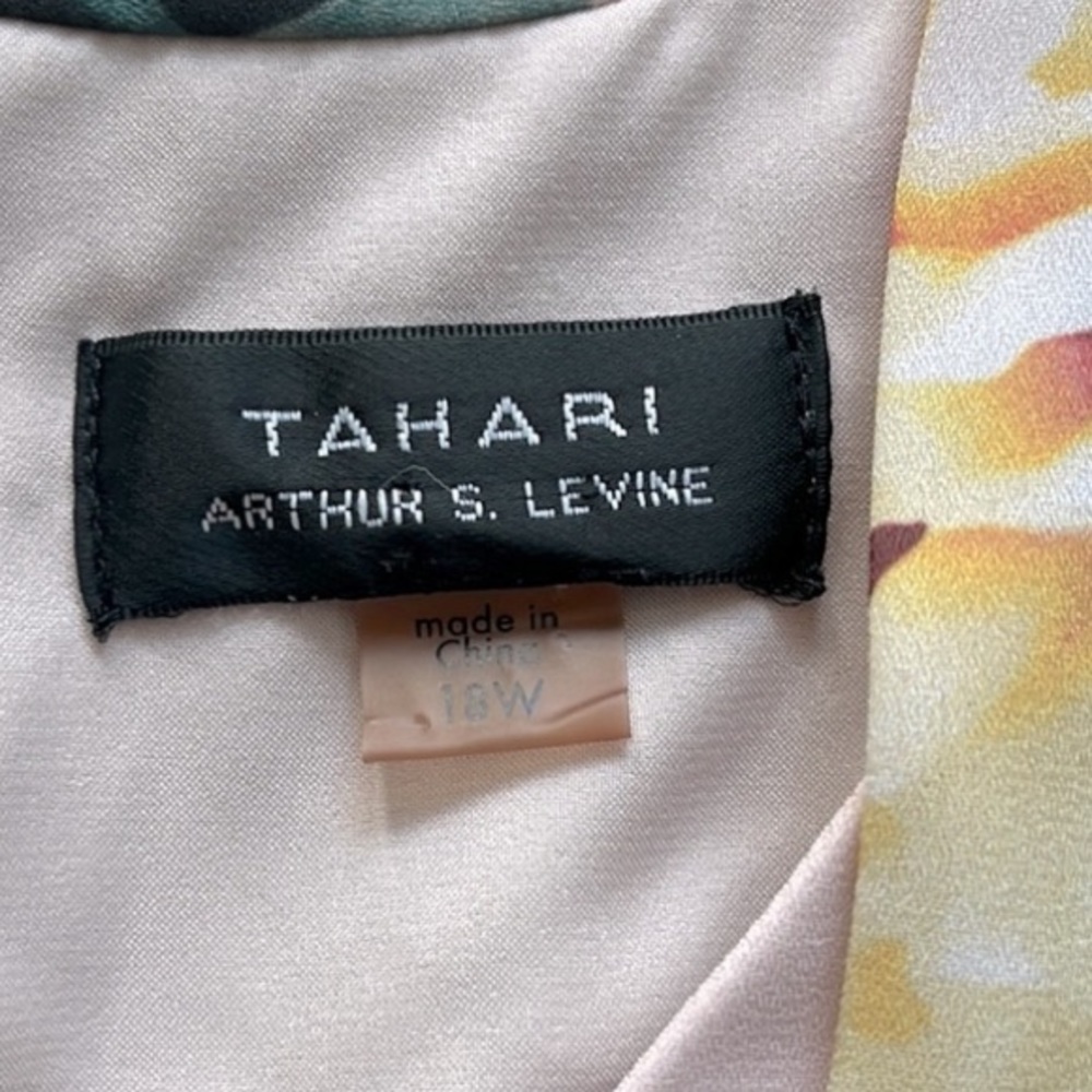 Tahari By Arthur S Levine Blush Pink Floral Self Tie Dress - Picture 13 of 15
